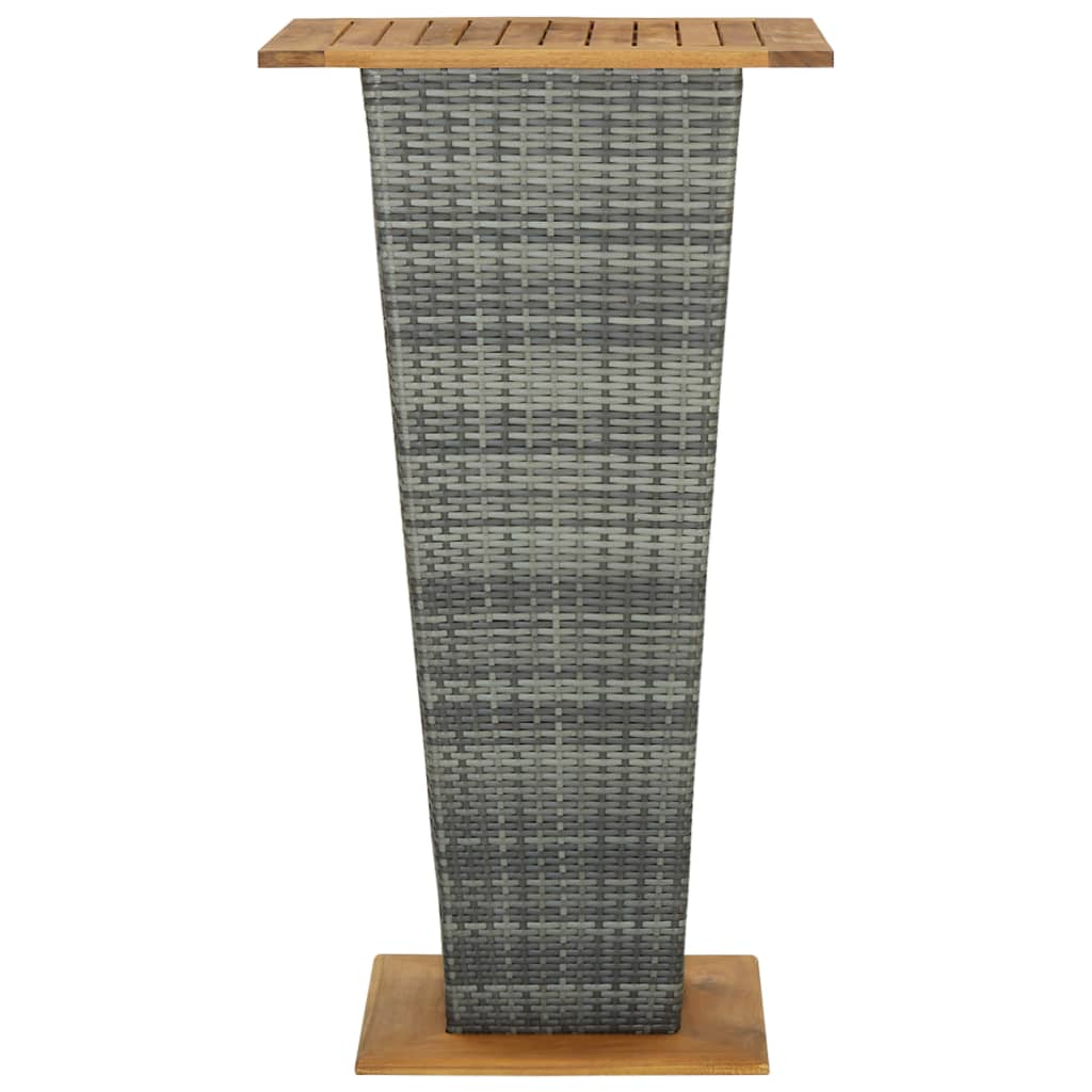Garden Bar Set Grey Poly Rattan Small Footrest Garden Bar Set