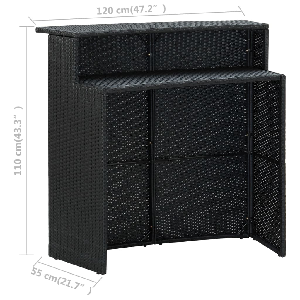 Garden Bar Set Black