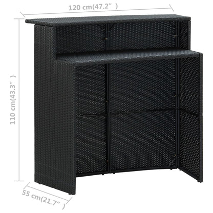 Garden Bar Set Black