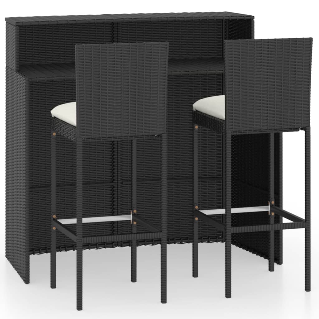 Garden Bar Set Black