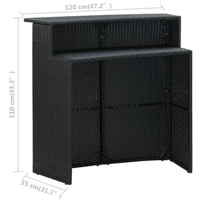 Garden Bar Set Black
