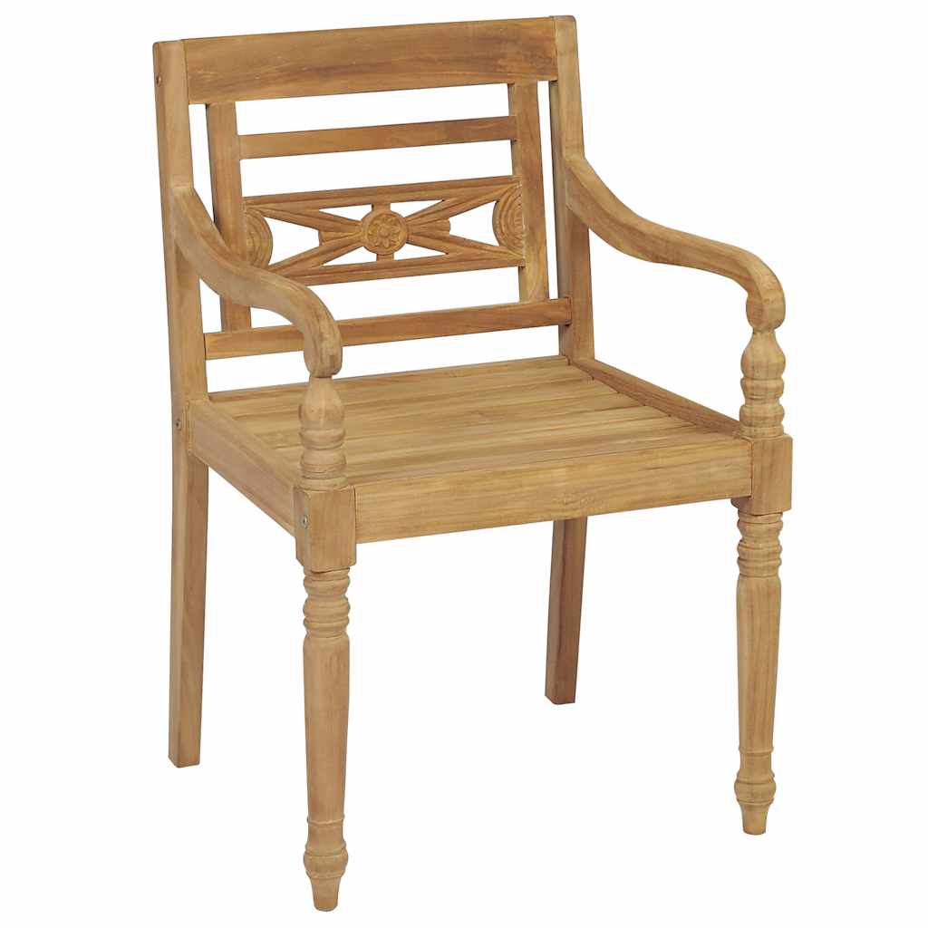 Garden Chair Set of 2 Red cushions, Teak wood
