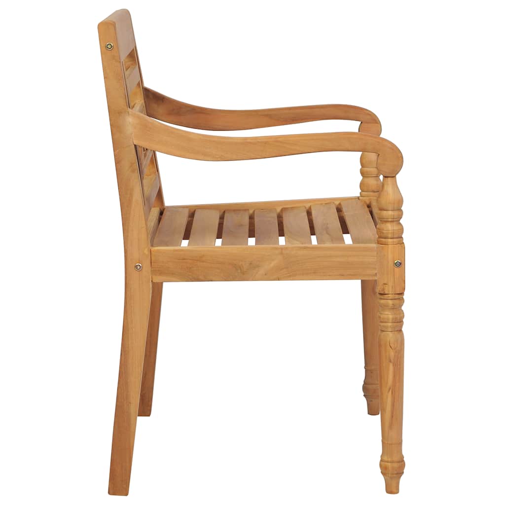 Garden Chair Set of 2 Red cushions, Teak wood