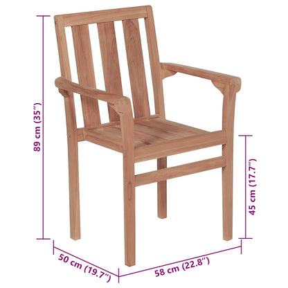 Garden Chair Set of 2 Warm wood with cream cushions