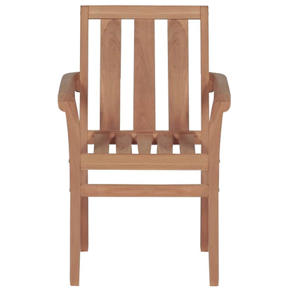 Garden Chair Set of 2 Warm wood with cream cushions