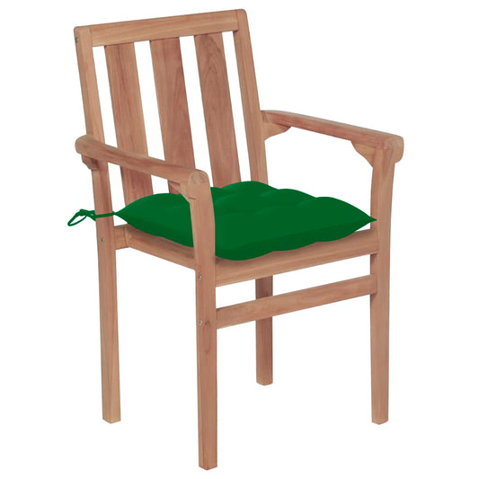 Patio Chair Set of 2 Teak Solid Teak wood Standard Stackable