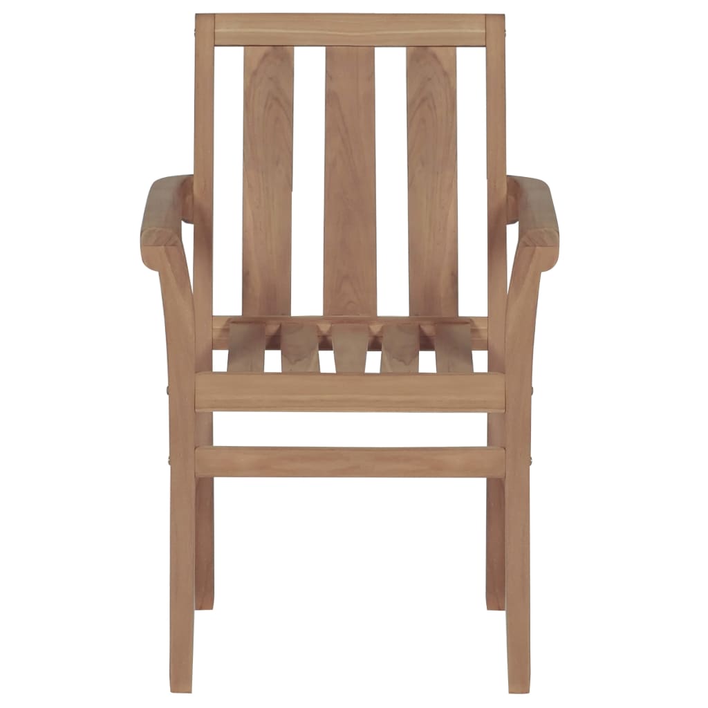 Patio Chair Set of 2 Teak Solid Teak wood Standard Stackable