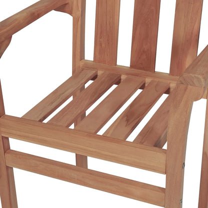 Patio Chair Set of 2 Teak Solid Teak wood Standard Stackable