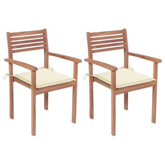 Garden Chair Set of 2 Cream