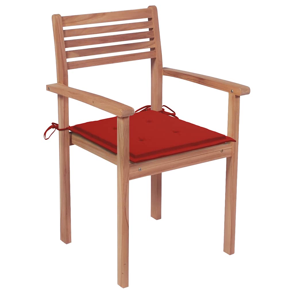Garden Chair Set of 2 Teak brown Teak wood, polyester fabric