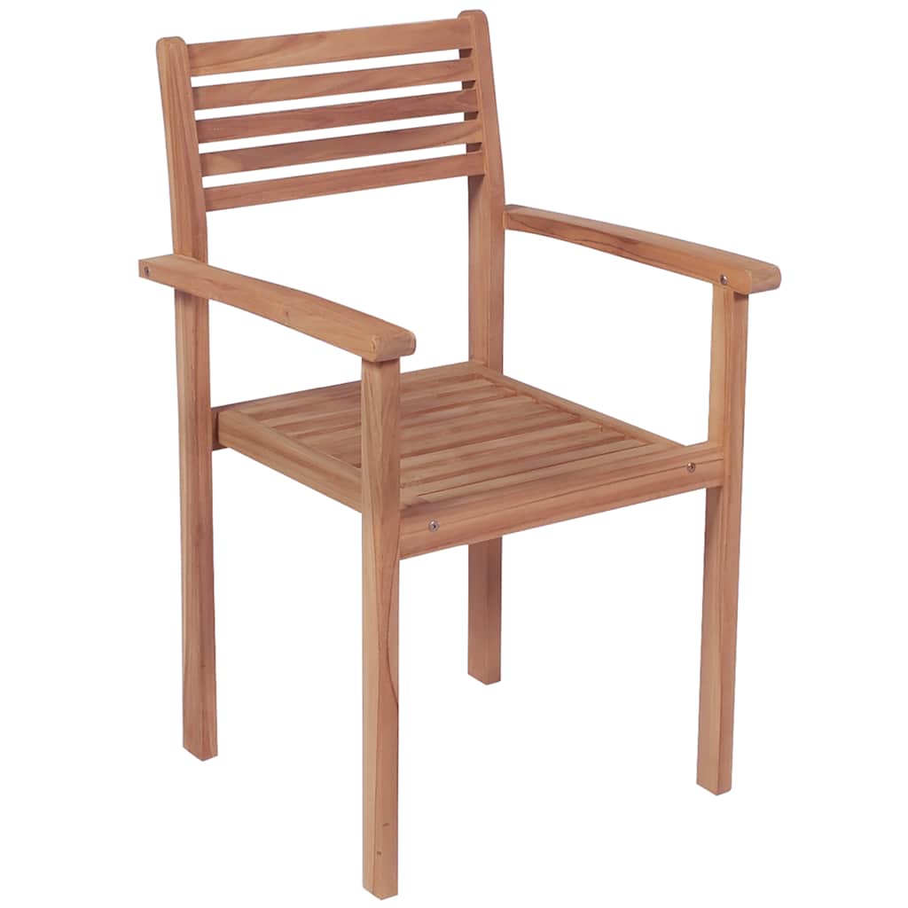 Garden Chair Set of 2 Teak brown Teak wood, polyester fabric