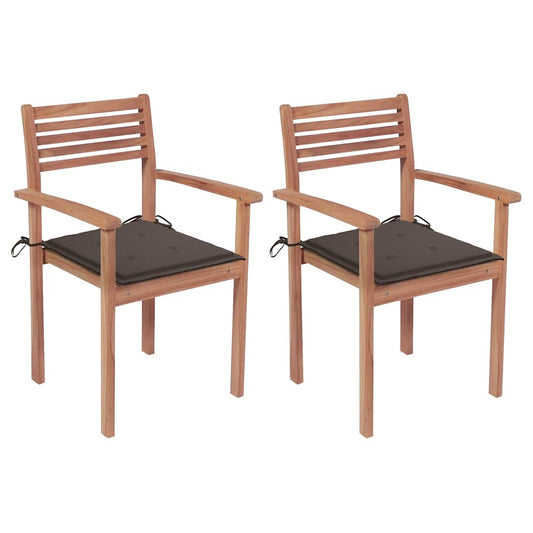 Garden Chair Set of 2 Natural teak Solid teak wood Standard