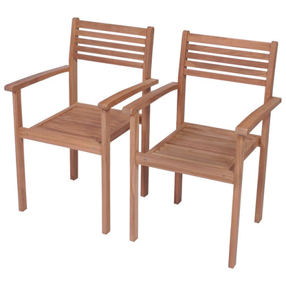 Patio Chair Set of 2 Light Blue, Natural Teak