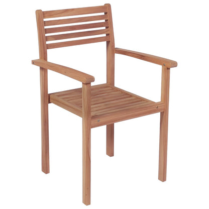 Garden Chair Set of 4 Teak Stackable Garden Chairs