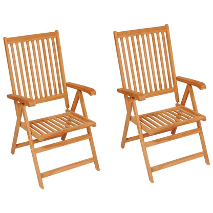 Garden Chair Set of 2 Teak Sanded teak hardwood, Fabric Standard