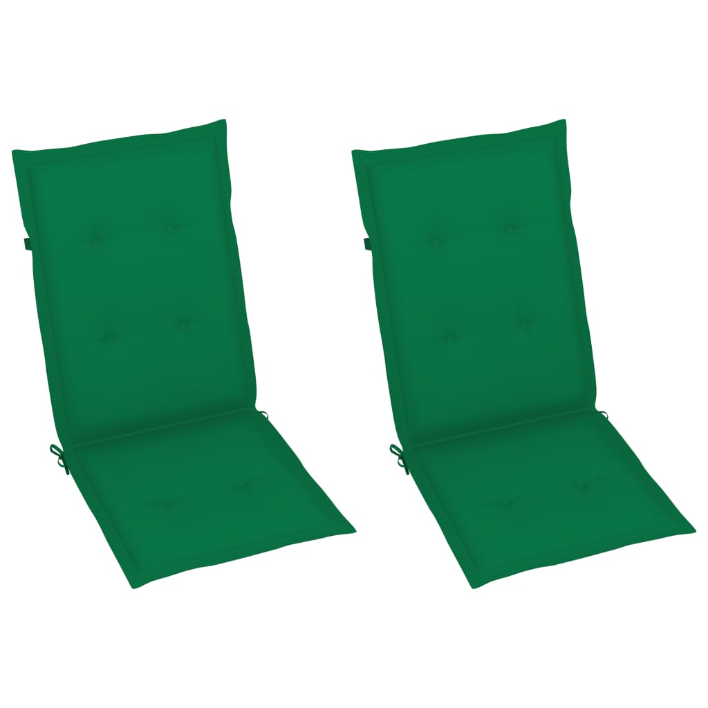 Garden Chair Set of 2 Teak Sanded teak hardwood, Fabric Standard