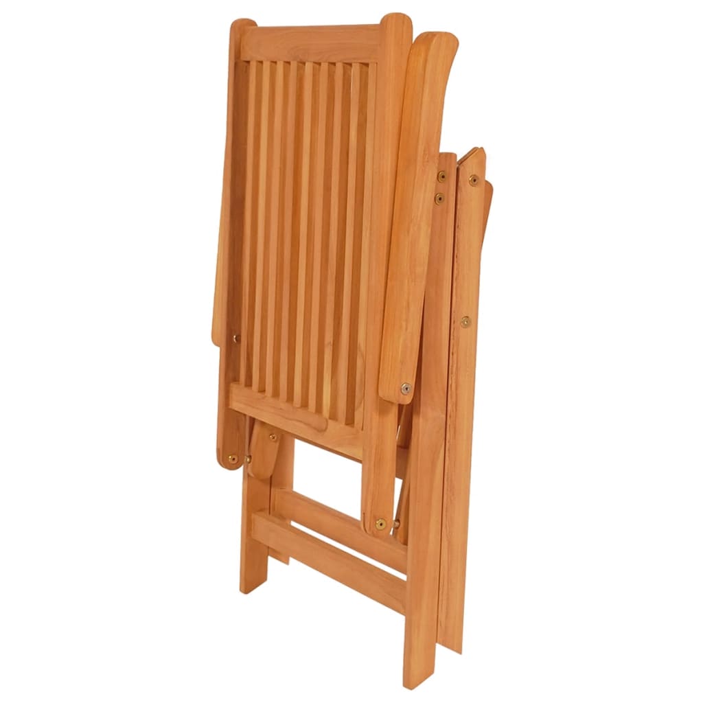 Garden Chair Set of 2 Teak brown, Black cushions