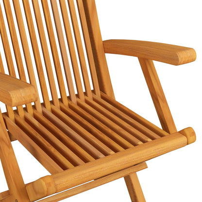 Garden Chair Set of 3 Teak, Grey Solid Teak wood, Polyester