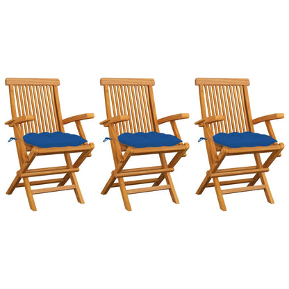 Patio Chair Set of 3 Teak Teak Wood, Polyester Standard