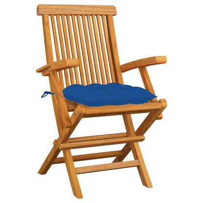 Patio Chair Set of 3 Teak Teak Wood, Polyester Standard