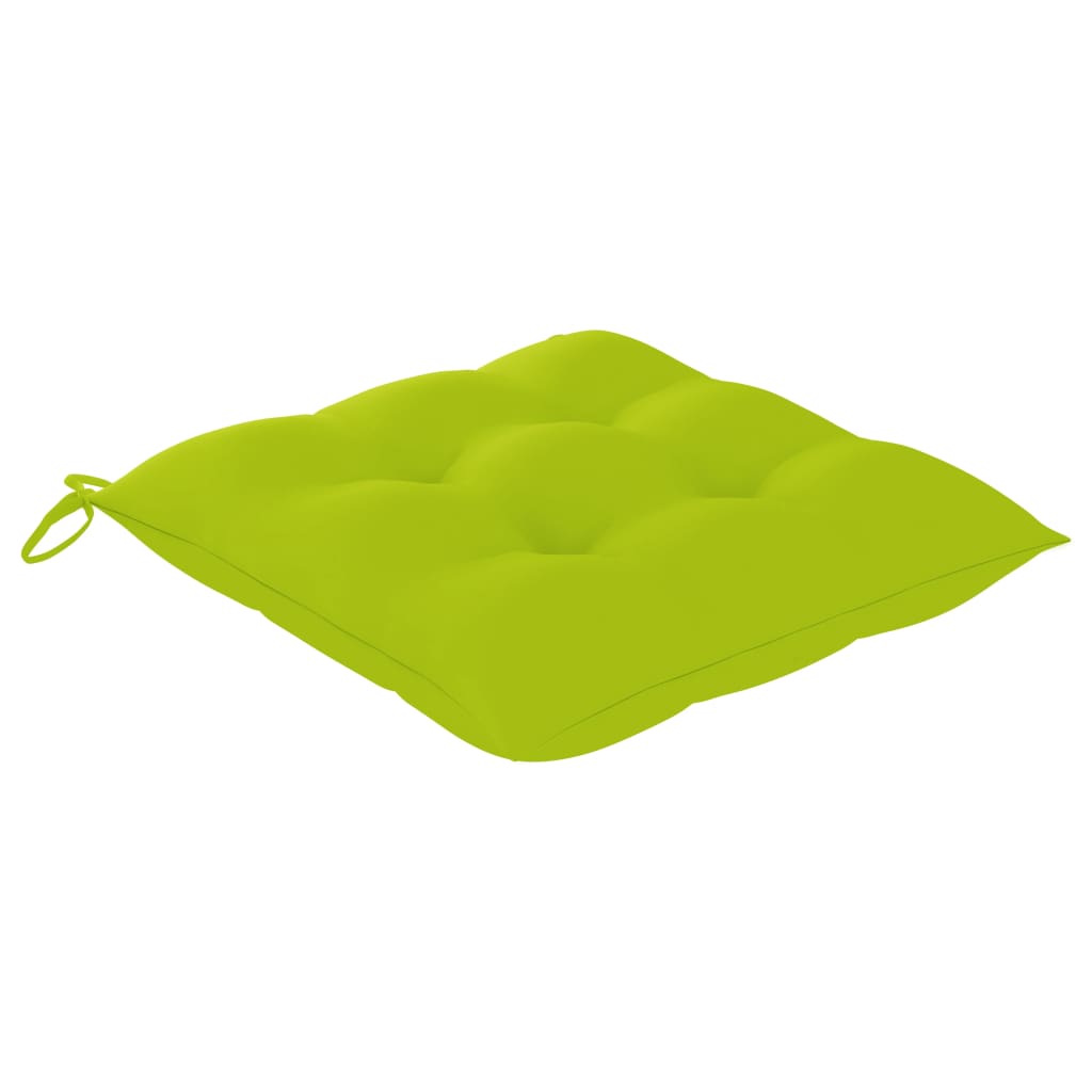 Patio Chair Set of 6 Bright green cushions, teak