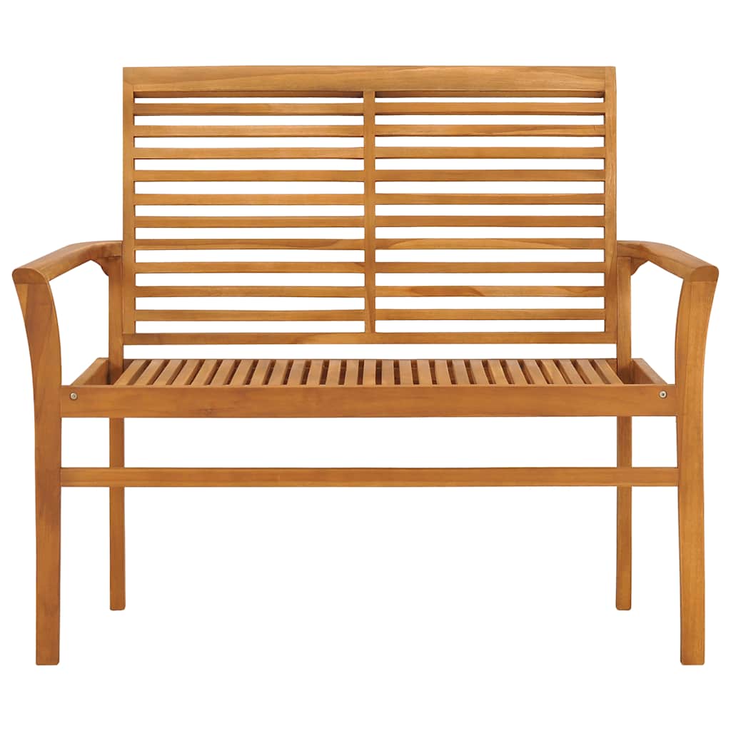 Garden Bench Teak Brown Solid teak wood, 100% polyester fabric