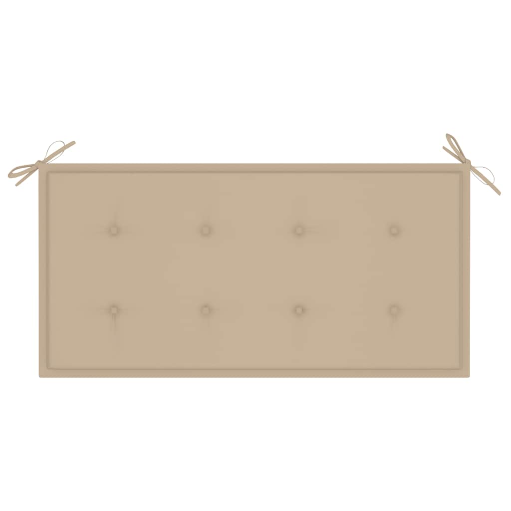 Garden Bench Beige Solid Teak wood 44.1 in Durable Garden Bench