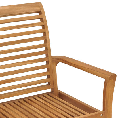 Garden Bench Teak Wood, Red Cushion