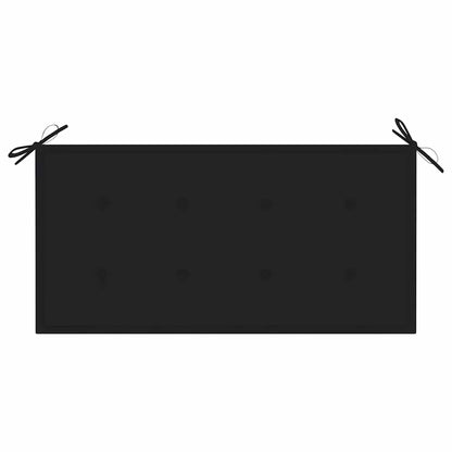 Garden Bench Natural wood, Black cushion Teak wood, Polyester