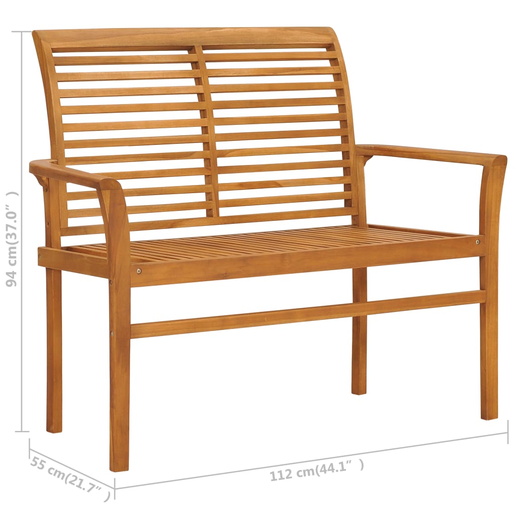 Garden Bench Teak, Cream White Teak wood Medium Sturdy