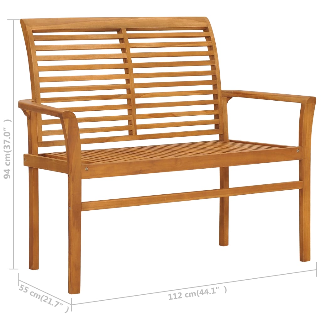 Garden Bench Natural Fine sanded teak hardwood Medium Durable