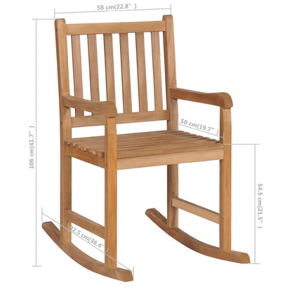 Rocking Chair Natural Teak Wood Fine sanded teak hardwood Medium