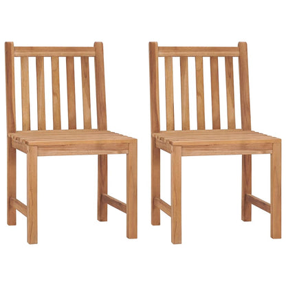 Garden Chair Set of 2 Beige Fine sanded teak and polyester Medium