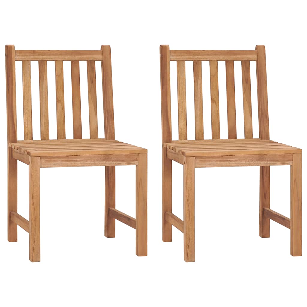 Garden Chair Set of 2 Beige Fine sanded teak and polyester Medium