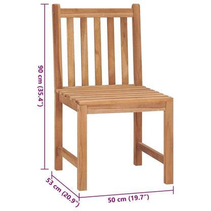 Garden Chair Set of 2 Beige Fine sanded teak and polyester Medium