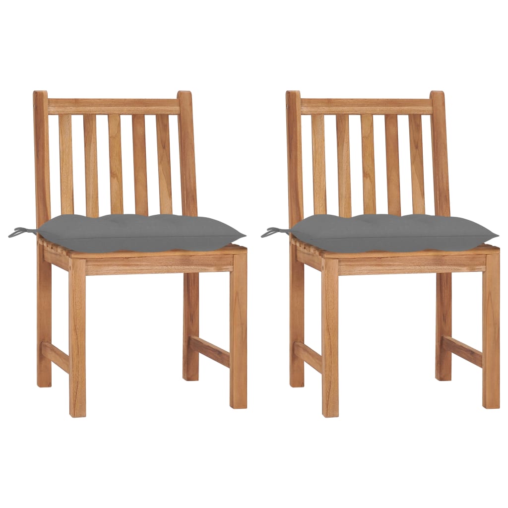 Patio Chair Set of 2 Natural wood Fine sanded teak wood Standard