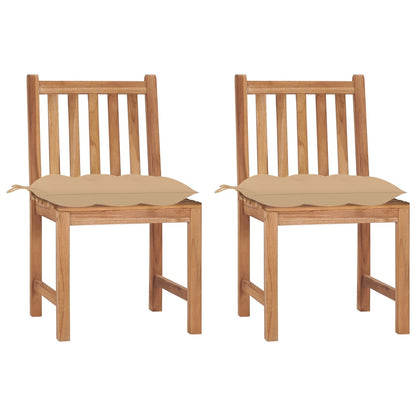 Patio Chair Set of 2 Warm finish Solid Teak Wood Standard