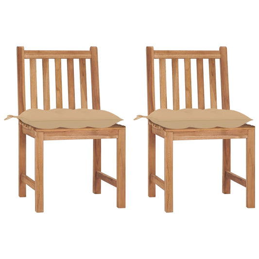 Patio Chair Set of 2 Warm finish Solid Teak Wood Standard