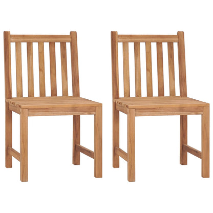 Patio Chair Set of 2 Teak Solid Teak Wood, Polyester Standard