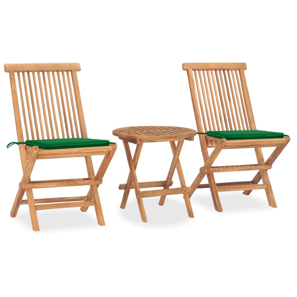 Patio Dining Set Set of 2 Teak Wood Teak Wood, Polyester Small