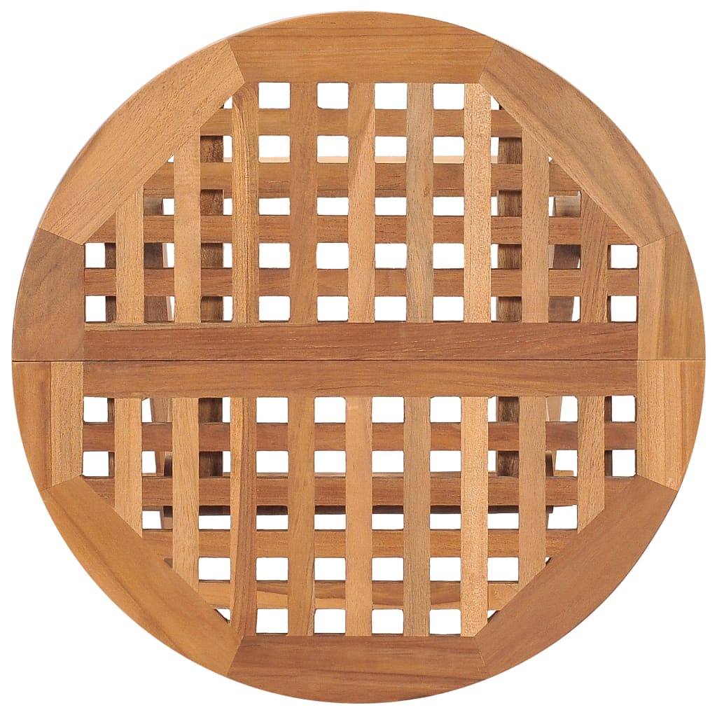 Outdoor Dining Set Teak 3 Piece Set Foldable Round Traditional
