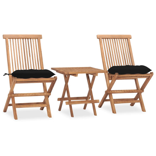 Patio Dining Set Set of 2 Teak brown Teak wood, Polyester Compact