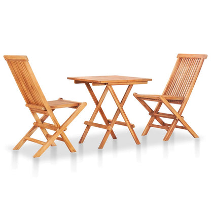 Bistro Set Anthracite Solid Teak wood Medium Foldable