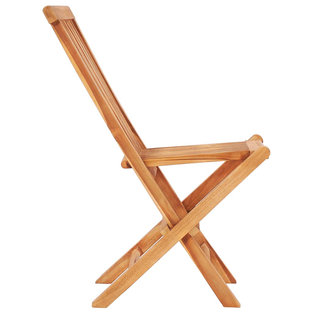 Bistro Set Anthracite Solid Teak wood Medium Foldable