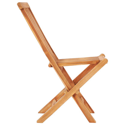 Bistro Set Anthracite Solid Teak wood Medium Foldable