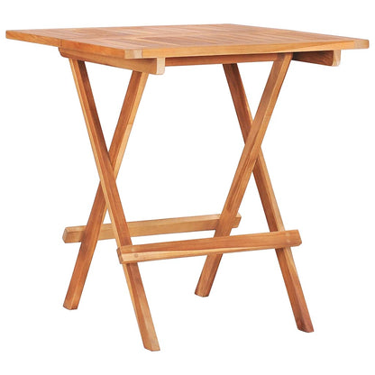 Bistro Set Anthracite Solid Teak wood Medium Foldable