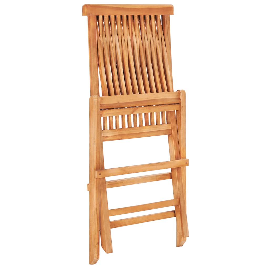 Bistro Set Anthracite Solid Teak wood Medium Foldable
