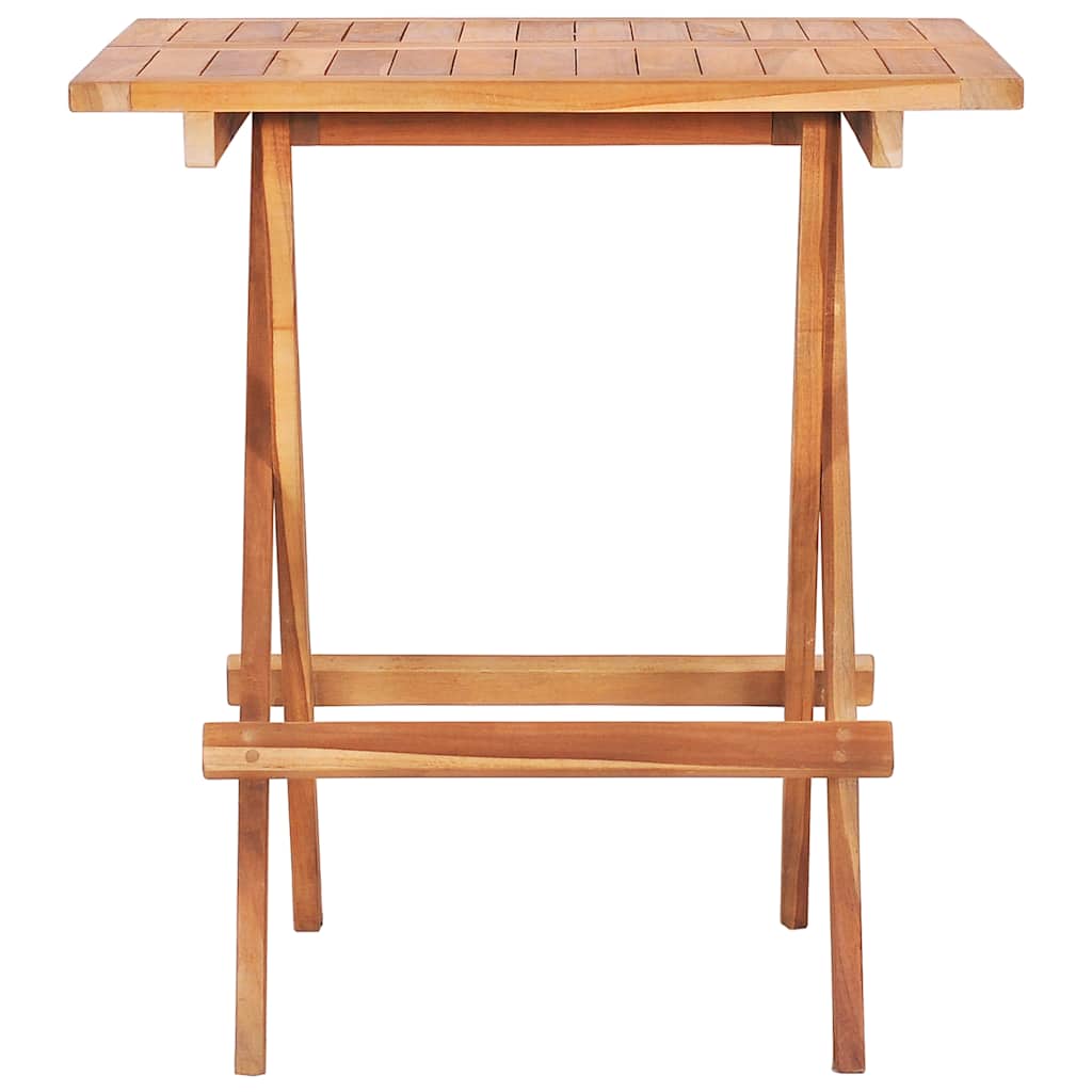 Bistro Set Anthracite Solid Teak wood Medium Foldable