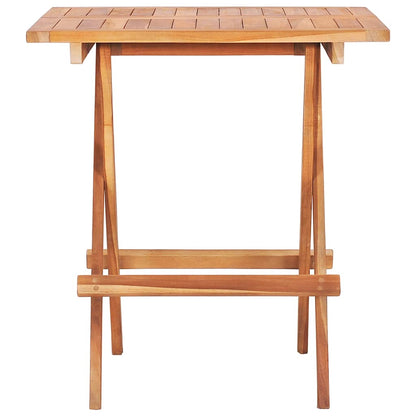 Bistro Set Anthracite Solid Teak wood Medium Foldable