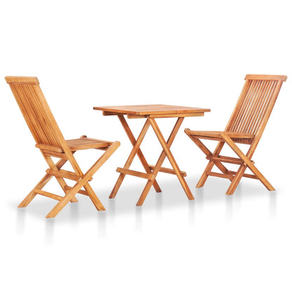 Bistro Set Set of 3 Teak wood Solid teak wood Foldable